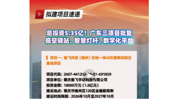 总投资1.8亿！能飞宇禧×能飞航空打造华南空地一体综合基地