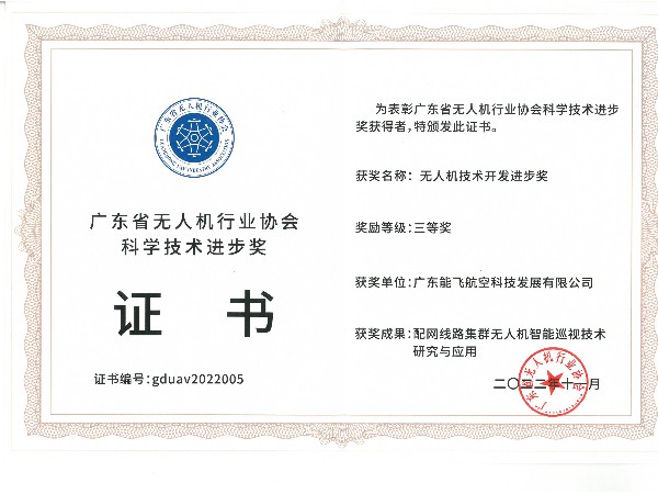 能飞航空---无人机技术开发进步奖